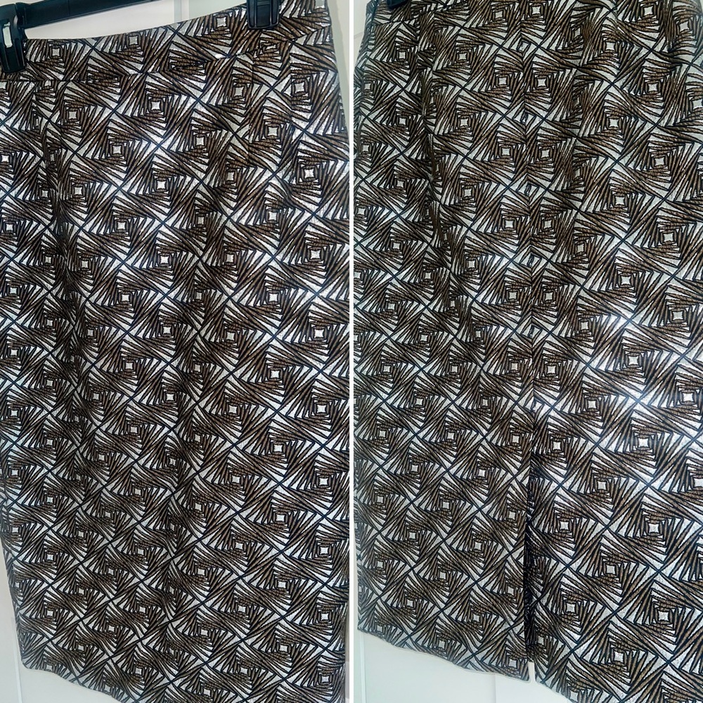 Elegant Black, silver,& brown pencil skirt-LIKE NEW